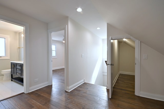 3001 N Neenah Ave, Chicago, IL 60634 - additional living space featuring dark wood-style flooring, baseboards, and recessed lighting