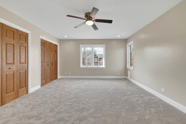 471 Stagecoach, Glen Ellyn, IL 60137 - unfurnished bedroom featuring carpet, baseboards, recessed lighting, ceiling fan, and a closet