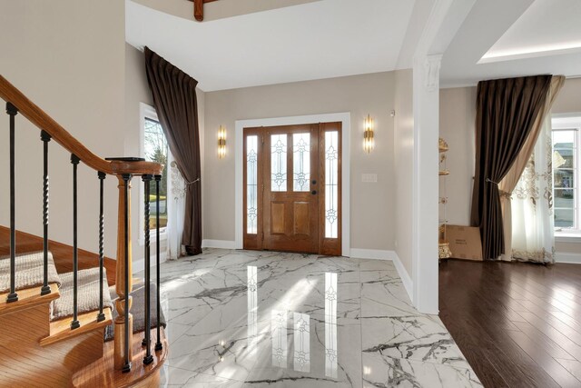 471 Stagecoach, Glen Ellyn, IL 60137 - foyer entrance featuring baseboards, stairs, and healthy amount of natural light