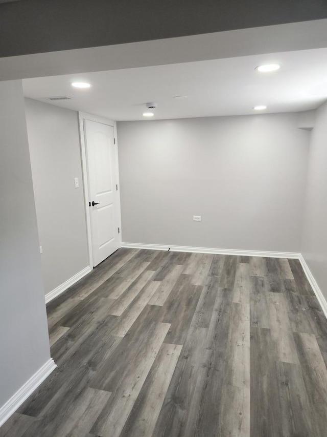 939 W 123rd St, Calumet Park, IL 60827 - finished below grade area with dark wood-style flooring, baseboards, and recessed lighting