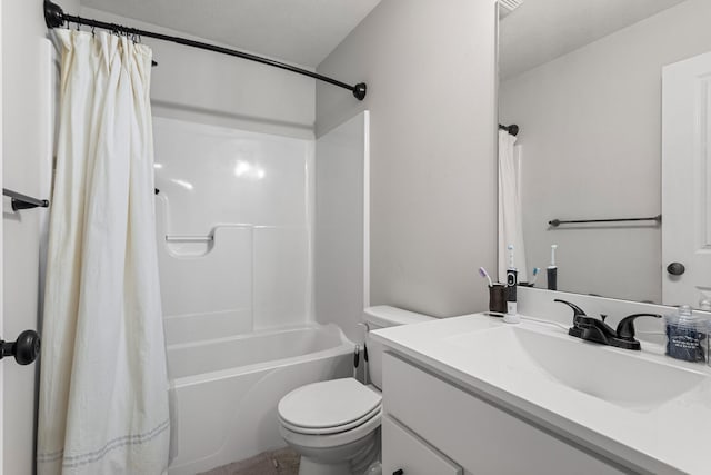 2011 Medical Center Dr, Monticello, IL 61856 - bathroom with vanity, toilet, and shower / bath combo with shower curtain