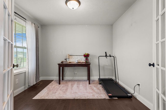 2011 Medical Center Dr, Monticello, IL 61856 - workout area with wood finished floors and baseboards
