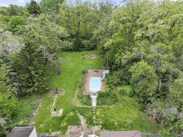 717 Front St, Lisle, IL 60532 - drone / aerial view of a pool