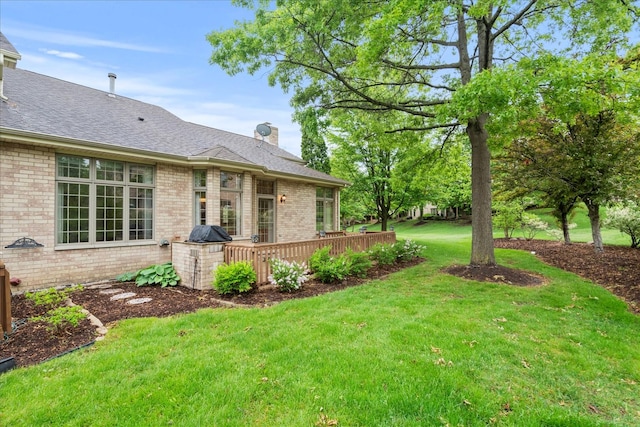 16 Pine Needles Dr, Lemont, IL 60439 - view of grassy yard featuring a wooden deck