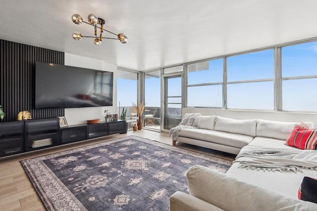 6301 N Sheridan Rd Unit 17J, Chicago, IL 60660 - living area featuring wood finished floors and a chandelier