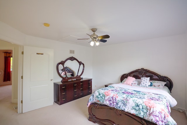 4310 Church St, Skokie, IL 60076 - bedroom with light carpet and a ceiling fan