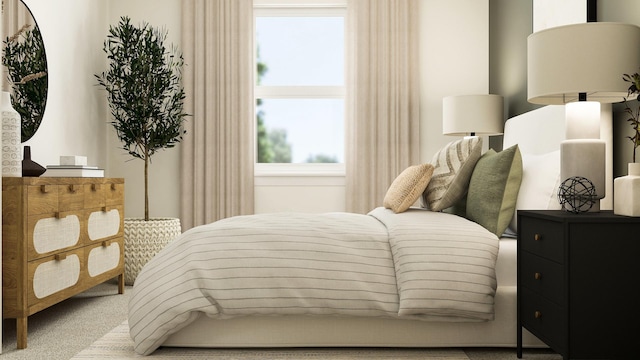 bedroom featuring carpet