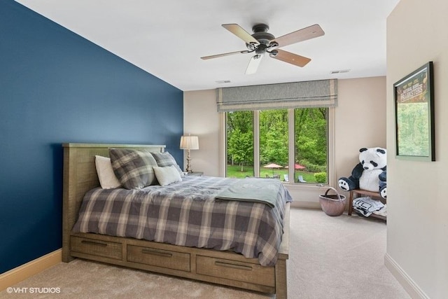 41W590 Bowgren Dr, Campton Hills, IL 60119 - carpeted bedroom with a ceiling fan and baseboards