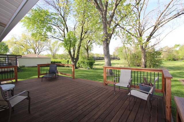 1188 Cypress Ln, Elk Grove Village, IL 60007 - wooden terrace featuring a yard
