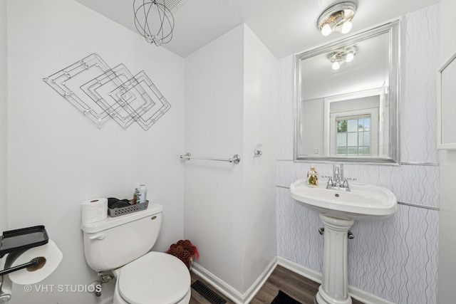 1826 E Tano Ln, Mount Prospect, IL 60056 - bathroom with toilet and wood finished floors