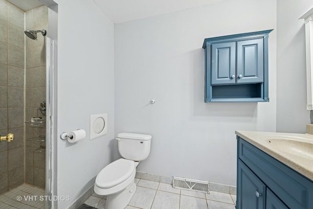 1826 E Tano Ln, Mount Prospect, IL 60056 - full bathroom featuring vanity, tile patterned flooring, and a tile shower