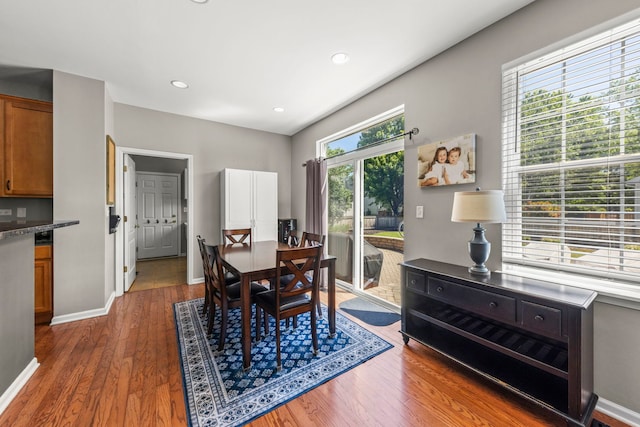 401 Manchester Rd, Oswego, IL 60543 - dining room featuring healthy amount of natural light, wood finished floors, baseboards, and recessed lighting