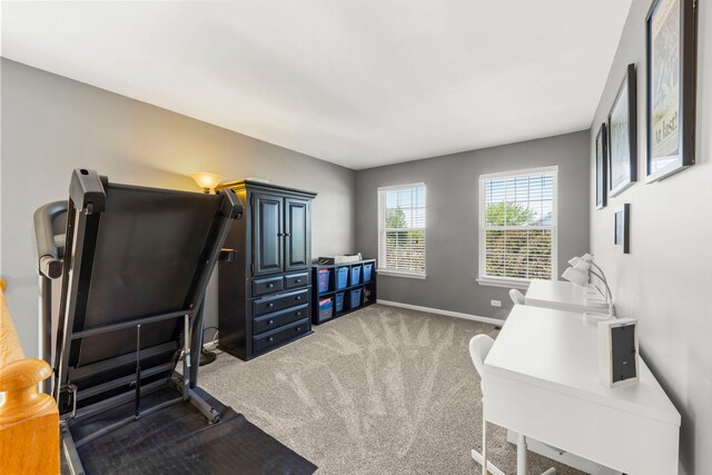 401 Manchester Rd, Oswego, IL 60543 - home office featuring light carpet and baseboards