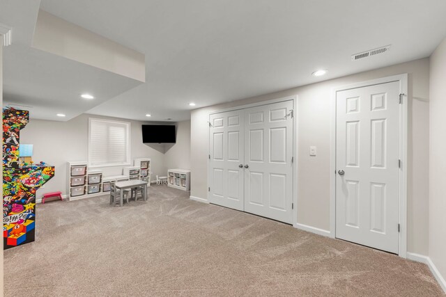 401 Manchester Rd, Oswego, IL 60543 - game room with carpet, baseboards, and recessed lighting
