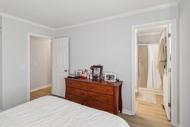 35634 N Greenleaf Ave, Ingleside, IL 60041 - bedroom featuring wood finished floors, ornamental molding, baseboards, and ensuite bath