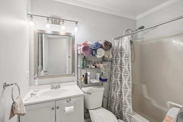 35634 N Greenleaf Ave, Ingleside, IL 60041 - full bath featuring ornamental molding, toilet, vanity, and shower / tub combo