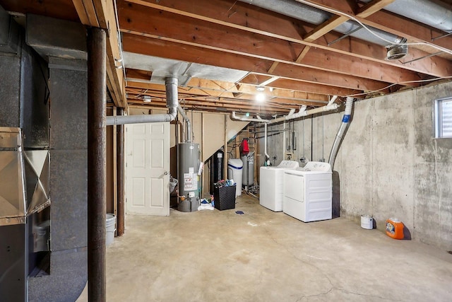 35634 N Greenleaf Ave, Ingleside, IL 60041 - below grade area featuring washer and clothes dryer and gas water heater