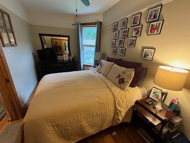3415 S Emerald Ave, Chicago, IL 60616 - bedroom with wood finished floors and ceiling fan