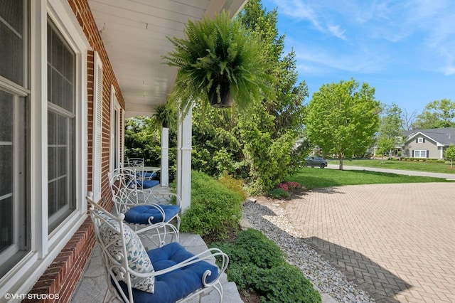 view of patio featuring covered porch