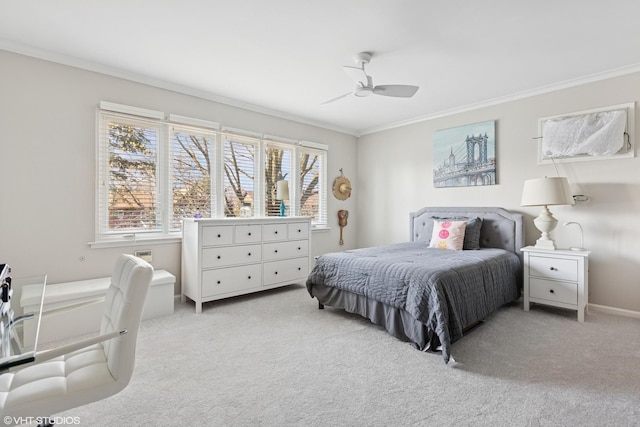 3300 Overland Pass, Northbrook, IL 60062 - carpeted bedroom with ornamental molding and a ceiling fan