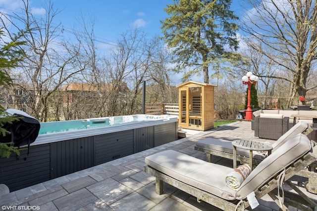 3300 Overland Pass, Northbrook, IL 60062 - view of patio with a hot tub and an outdoor hangout area