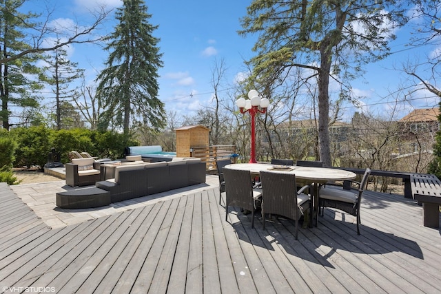 3300 Overland Pass, Northbrook, IL 60062 - wooden deck with an outdoor living space and outdoor dining space