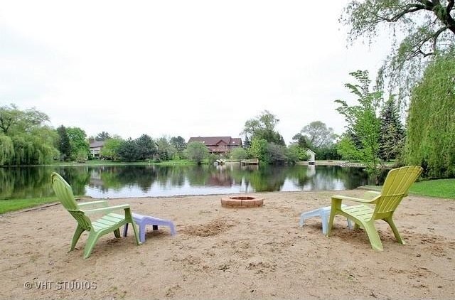 3300 Overland Pass, Northbrook, IL 60062 - view of property's community featuring a fire pit and a water view