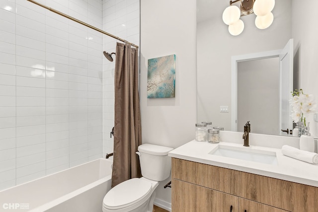 5201 S Wabash Ave, Chicago, IL 60615 - bathroom with toilet, shower / tub combo, vanity, and a chandelier