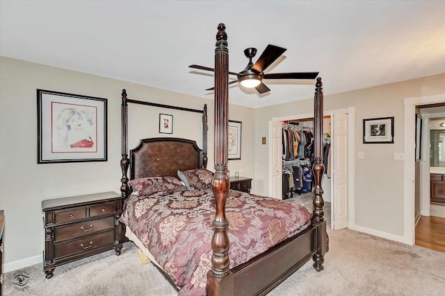 16313 Bob White Cir, Orland Park, IL 60467 - bedroom featuring a spacious closet, light colored carpet, baseboards, and a closet
