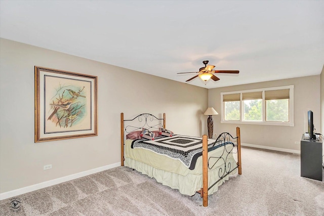 16313 Bob White Cir, Orland Park, IL 60467 - bedroom with light carpet, baseboards, and ceiling fan