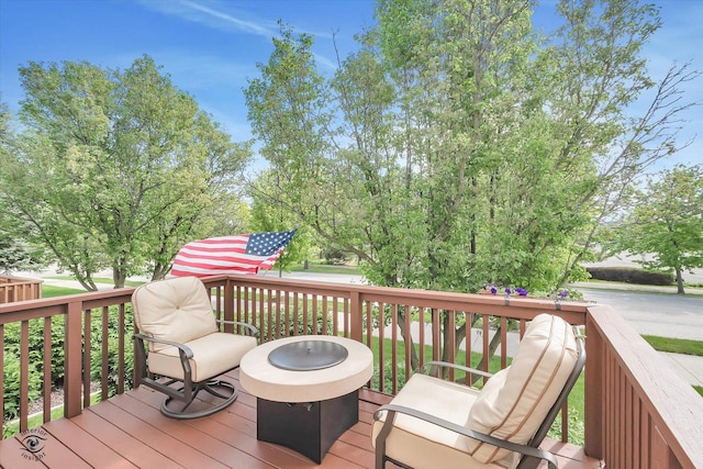 16313 Bob White Cir, Orland Park, IL 60467 - wooden terrace featuring a fire pit