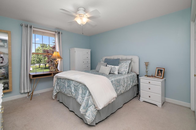 689 Revere St, Bourbonnais, IL 60914 - bedroom featuring light carpet, baseboards, and ceiling fan