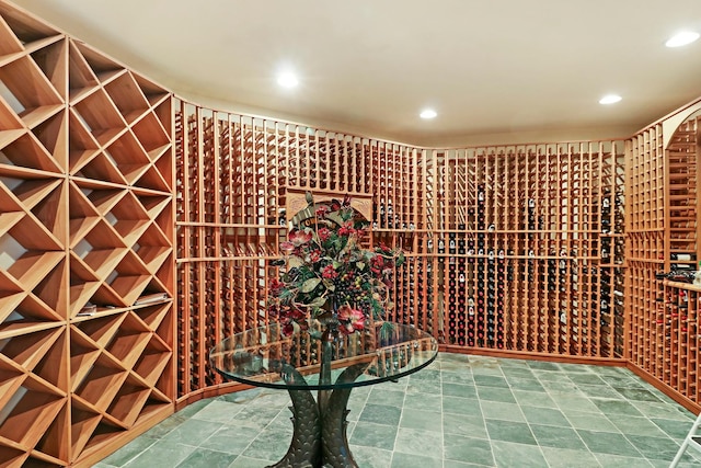 64 Ridge Rd, Barrington Hills, IL 60010 - wine cellar with recessed lighting and stone finish floors