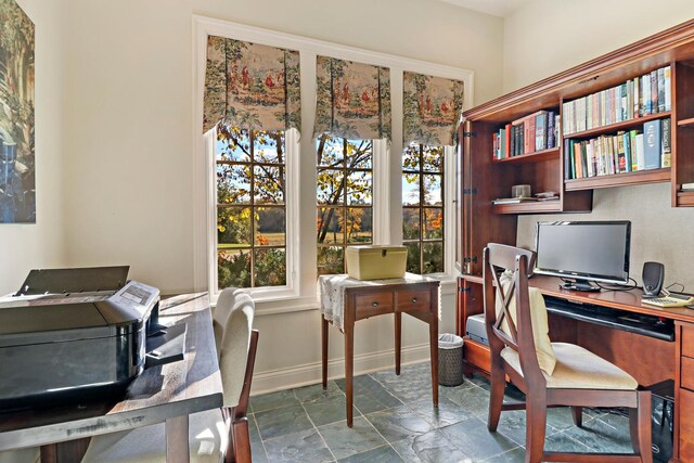 64 Ridge Rd, Barrington Hills, IL 60010 - office with stone finish flooring and baseboards