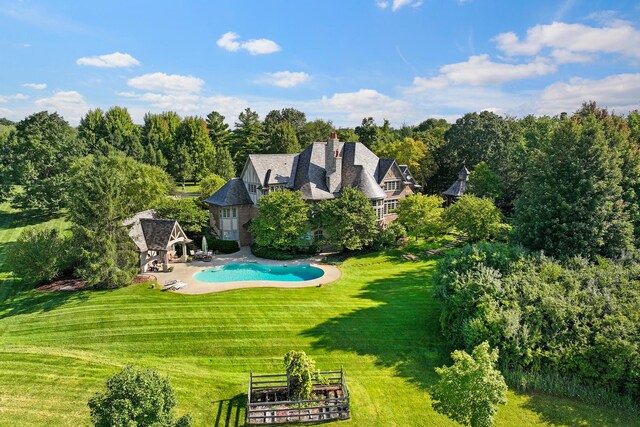 64 Ridge Rd, Barrington Hills, IL 60010 - outdoor pool with a gazebo and a patio