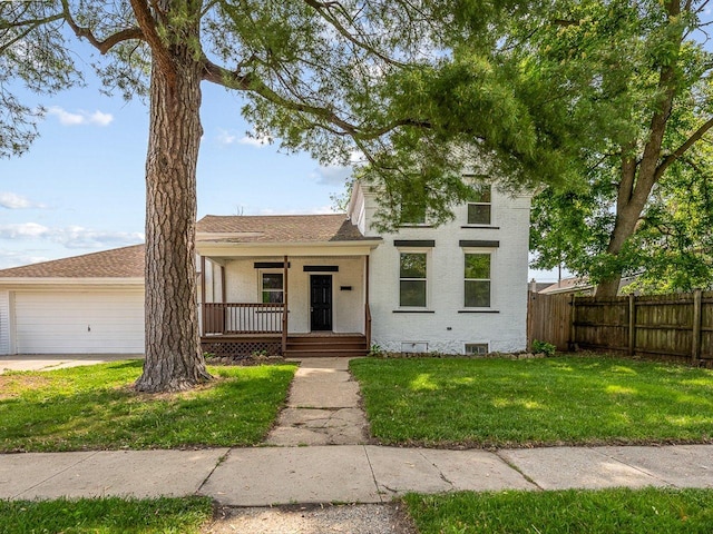 426 Reed St, Pecatonica, IL 61063 - view of front of property featuring covered porch, stucco siding, and roof with shingles