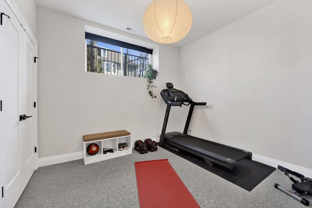 3056 N Monticello Ave, Chicago, IL 60618 - exercise area with carpet and baseboards