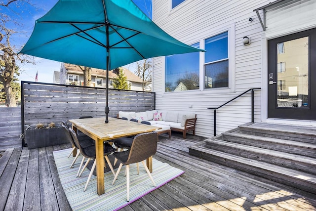 3056 N Monticello Ave, Chicago, IL 60618 - wooden terrace with outdoor dining space and outdoor lounge area