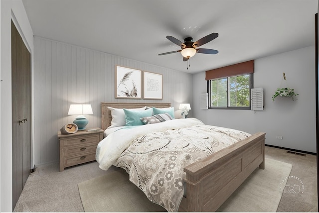 1508 Blackburn St, Wheaton, IL 60189 - bedroom with light carpet, baseboards, and a ceiling fan