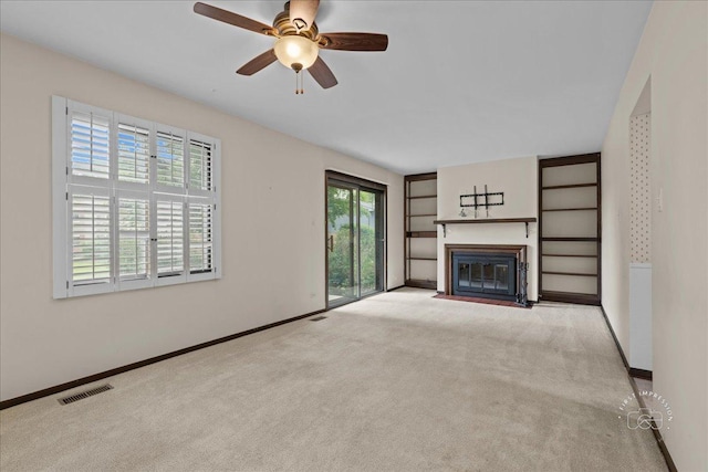 1508 Blackburn St, Wheaton, IL 60189 - unfurnished living room featuring carpet, a fireplace with flush hearth, and baseboards