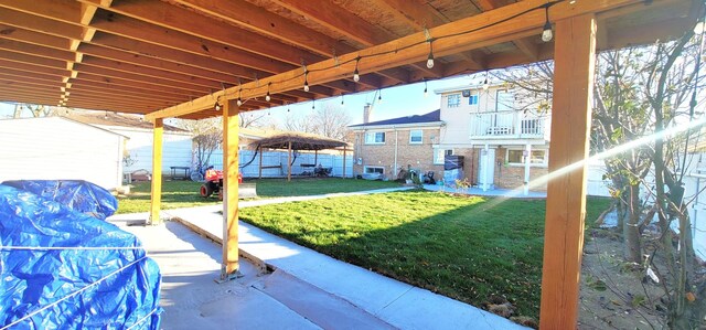 5644 Lyons St, Morton Grove, IL 60053 - view of patio / terrace with a balcony and a gazebo