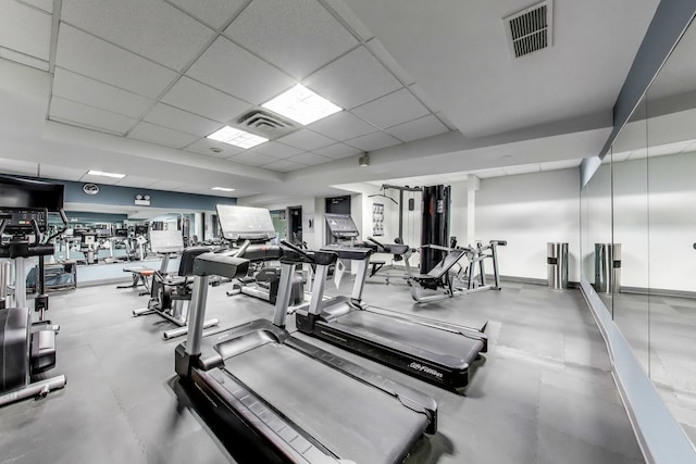 1440 N Lake Shore Dr Unit 4Bd, Chicago, IL 60610 - exercise room featuring a drop ceiling