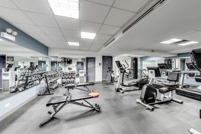 1440 N Lake Shore Dr Unit 4Bd, Chicago, IL 60610 - gym with a drop ceiling