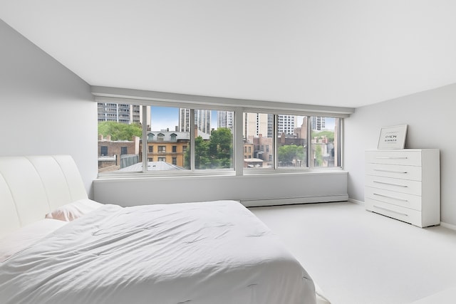 1440 N Lake Shore Dr Unit 4Bd, Chicago, IL 60610 - carpeted bedroom featuring multiple windows, a baseboard radiator, and a view of city