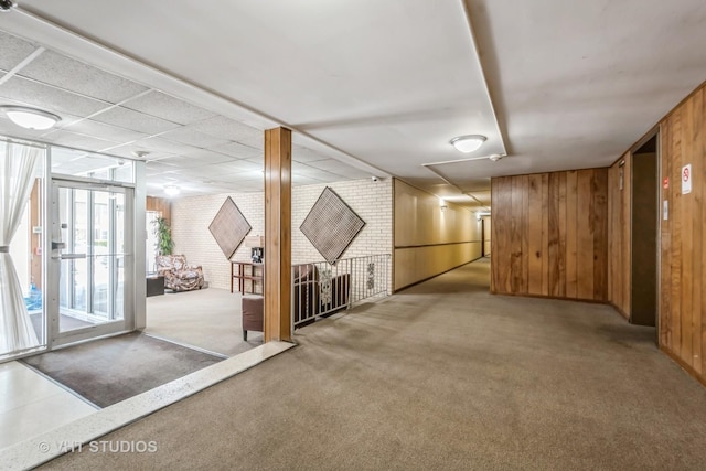 5251 W Galitz St Unit 309, Skokie, IL 60077 - below grade area featuring wooden walls and carpet floors