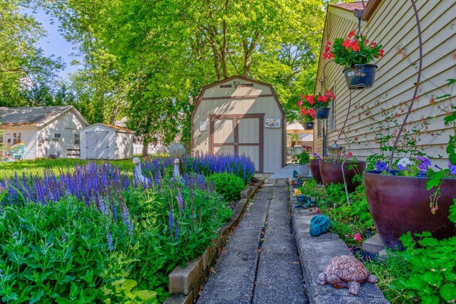 606 E Houghton St, Tuscola, IL 61953 - view of yard featuring a storage shed and an outdoor structure