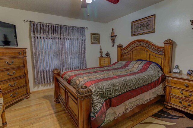 606 E Houghton St, Tuscola, IL 61953 - bedroom featuring light wood-style floors and ceiling fan