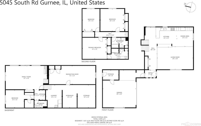 5045 S Rd, Gurnee, IL 60031 - property floor plan
