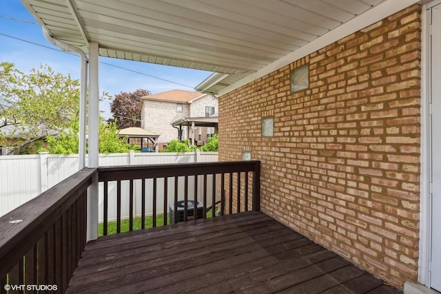 8128 N Odell Ave, Niles, IL 60714 - wooden deck featuring fence and central air condition unit