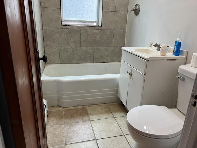 3423 N Tripp Ave, Chicago, IL 60641 - full bathroom featuring toilet, vanity, tile patterned flooring, and tub / shower combination